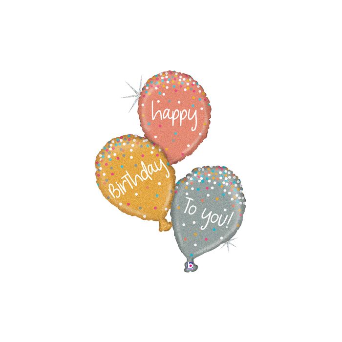 40" Rose Gold B'day Balloons