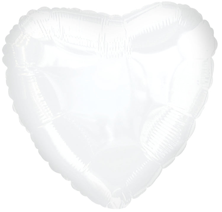 Heart 18" White Foil Balloon
