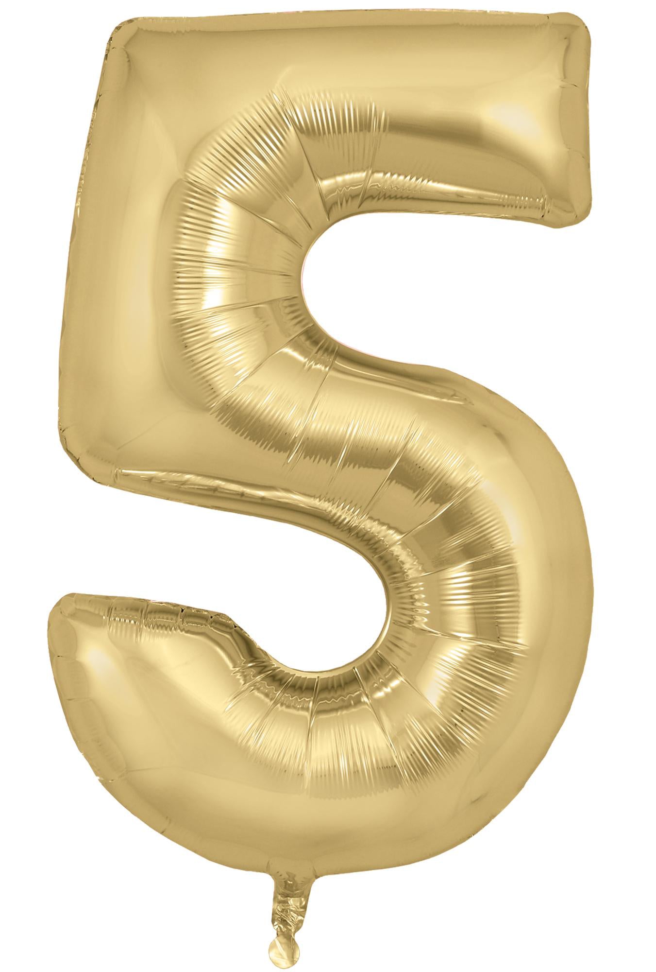 5 Number 34" Gold Oaktree Foil Balloon
