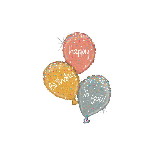 40" Rose Gold B'day Balloons