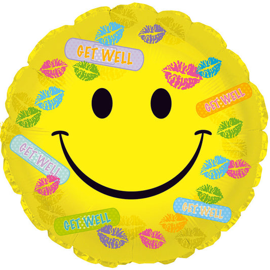 17" Get Well Bandaids & Kisses Balloon