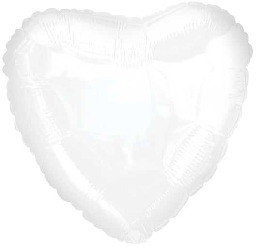 Heart 18" White Foil Balloon