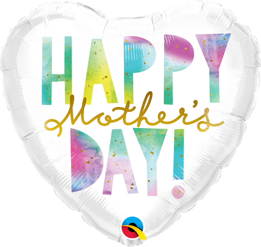 18" Mothers Day Watercolor Letters Foil Balloon