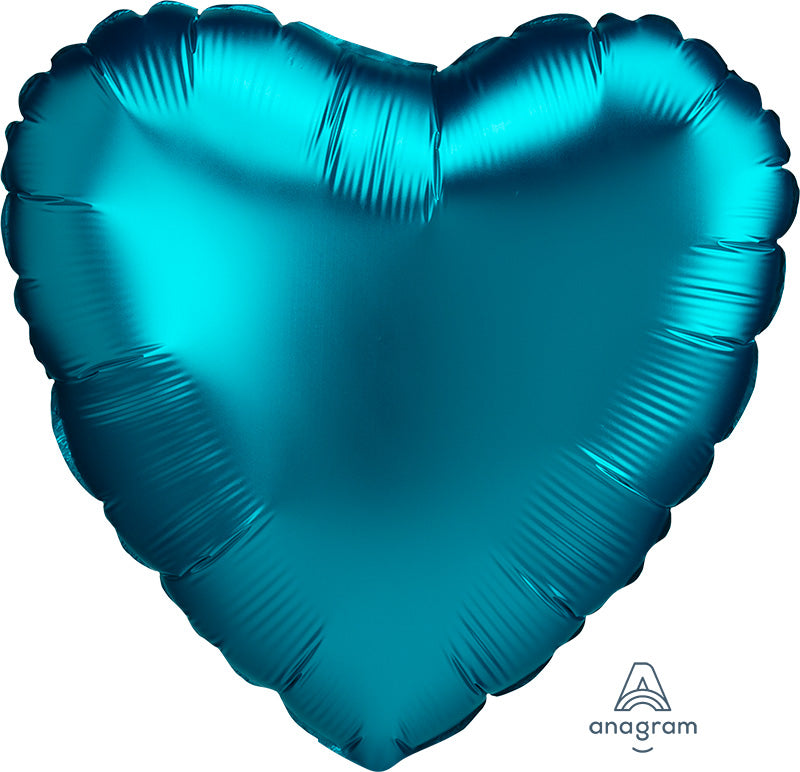 Heart 18" Satin Luxe Aqua Foil Balloon