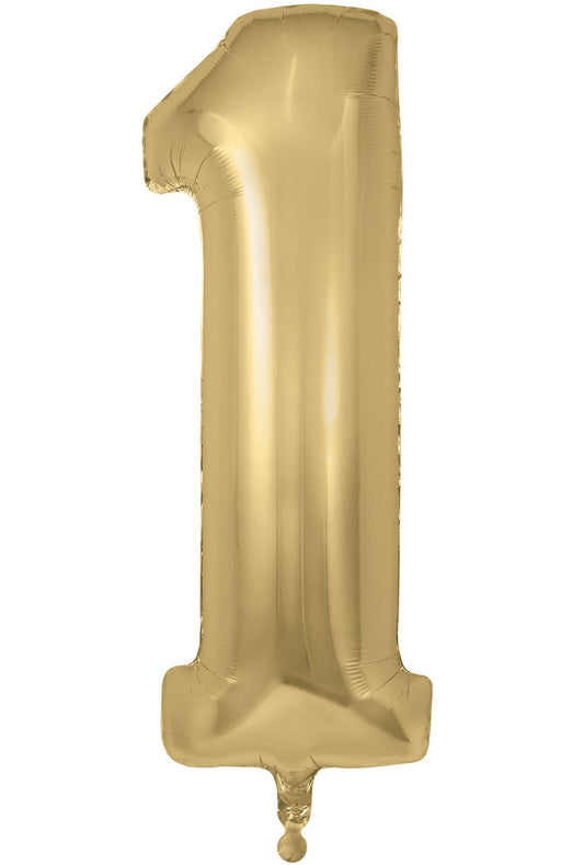 1 Number 34" Gold Oaktree Foil Balloon