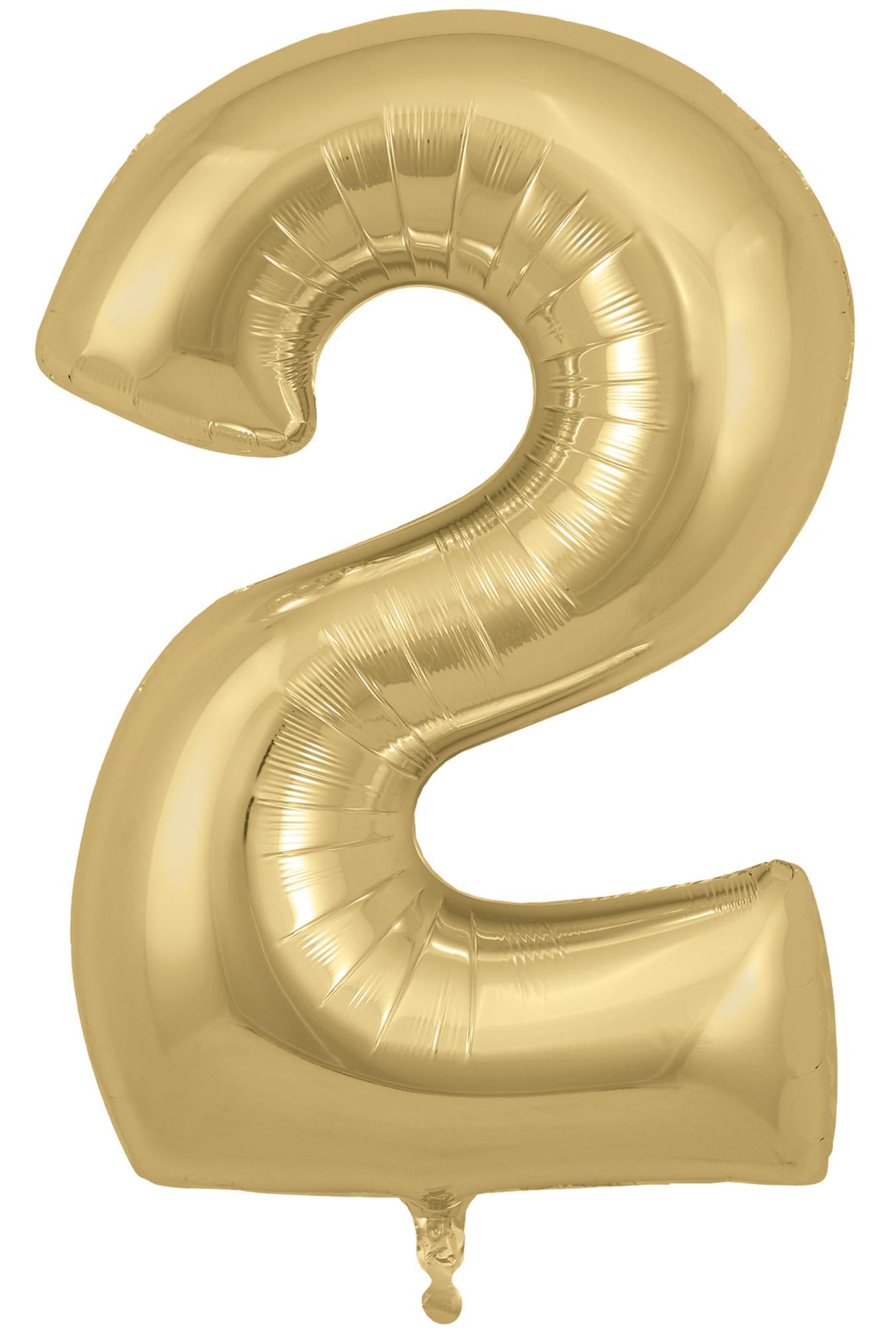 2 Number 34" Gold Oaktree Foil Balloon
