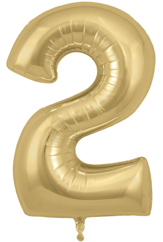 2 Number 34" Gold Oaktree Foil Balloon