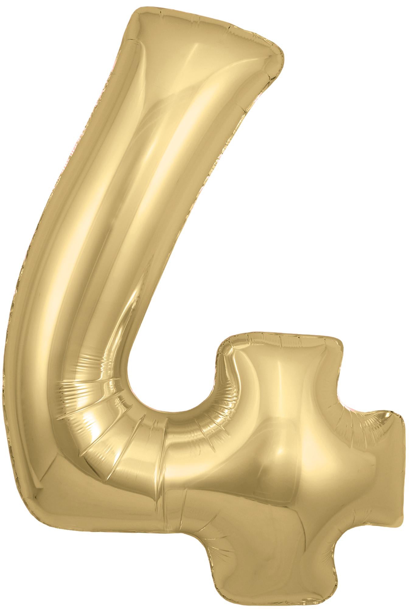 4 Number 34" Gold Oaktree Foil Balloon