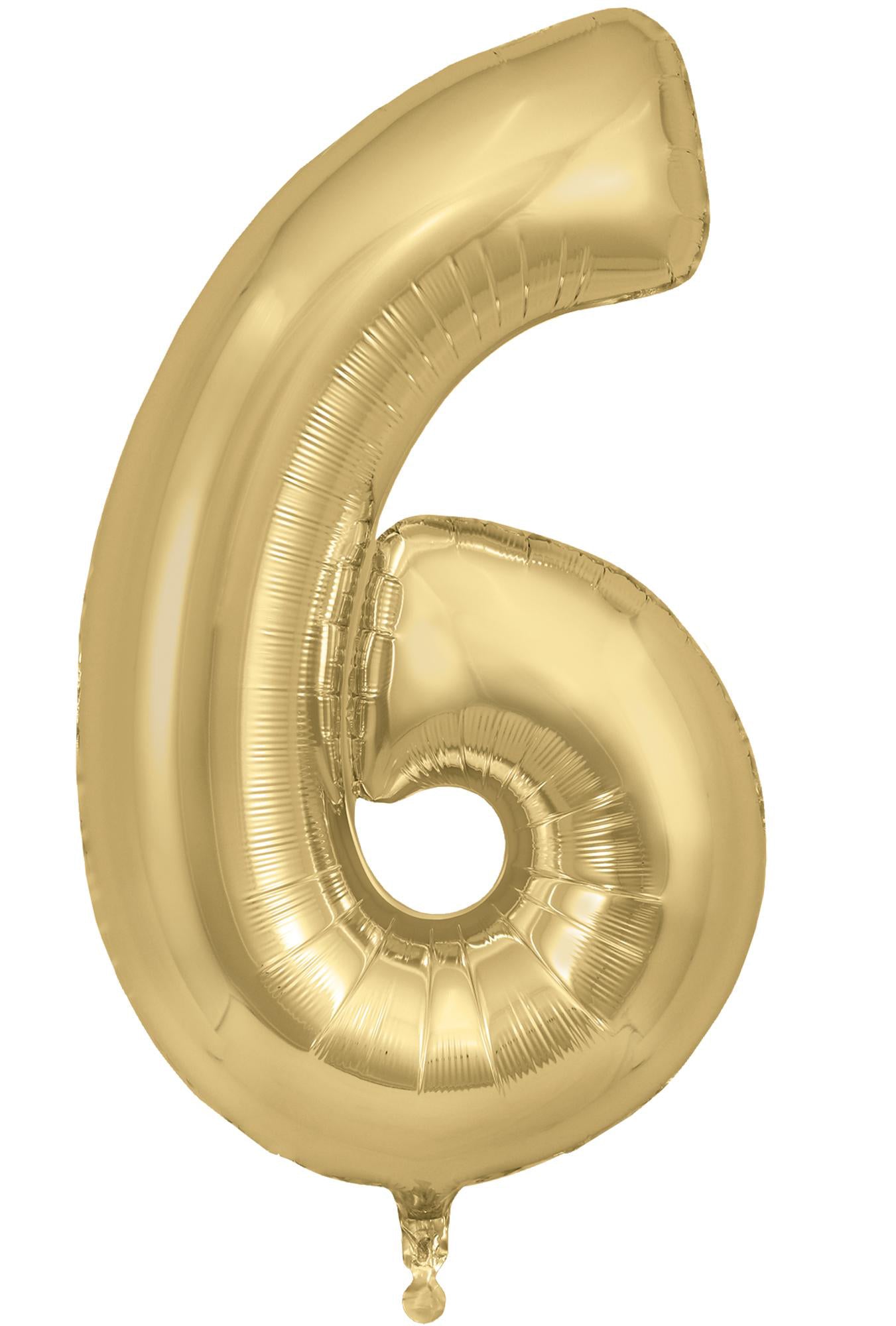 6 Number 34" Gold Oaktree Foil Balloon