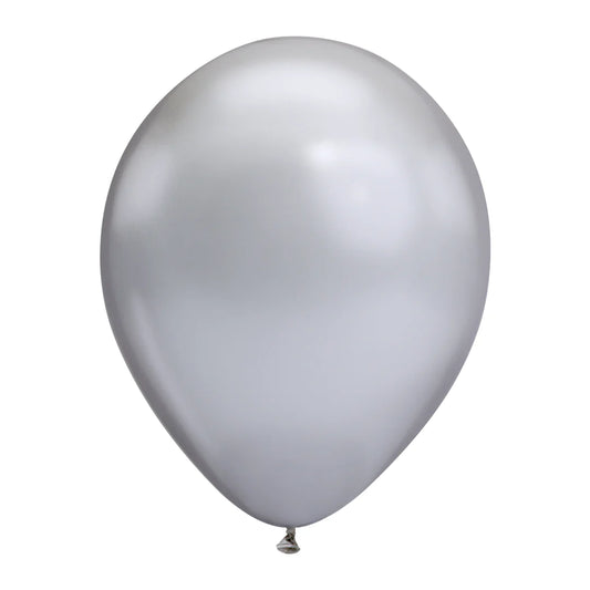 Globo Silver latex 11" con helio